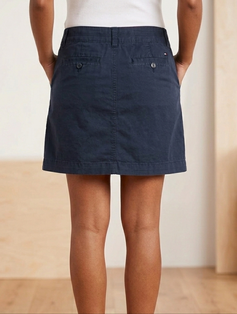 Tommy Hilfiger Preppy Navy Utility Skirt, 100% Cotton, Y2K/2000 Style, Size 6 - Picture 3 of 12